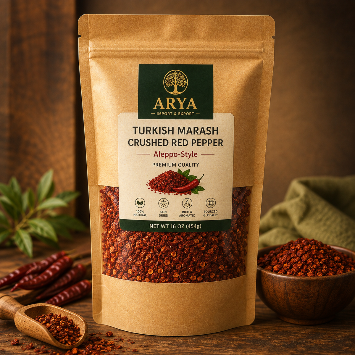 ARYA Turkish Marash Crushed Red Pepper – Aleppo Style