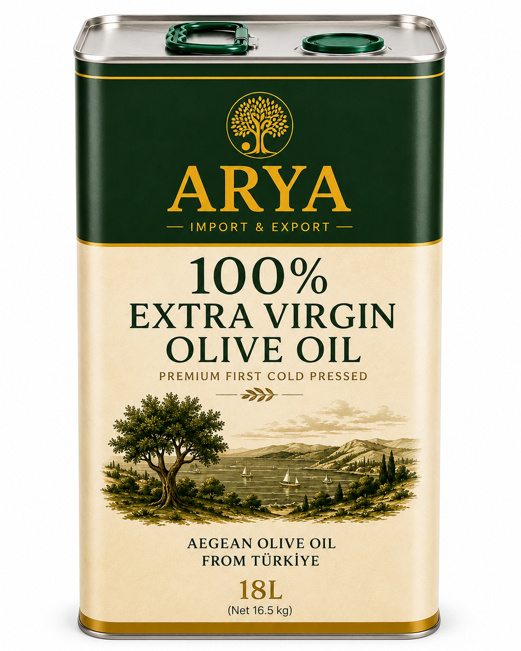 ARYA Extra Virgin Olive Oil – 18L Foodservice Tin